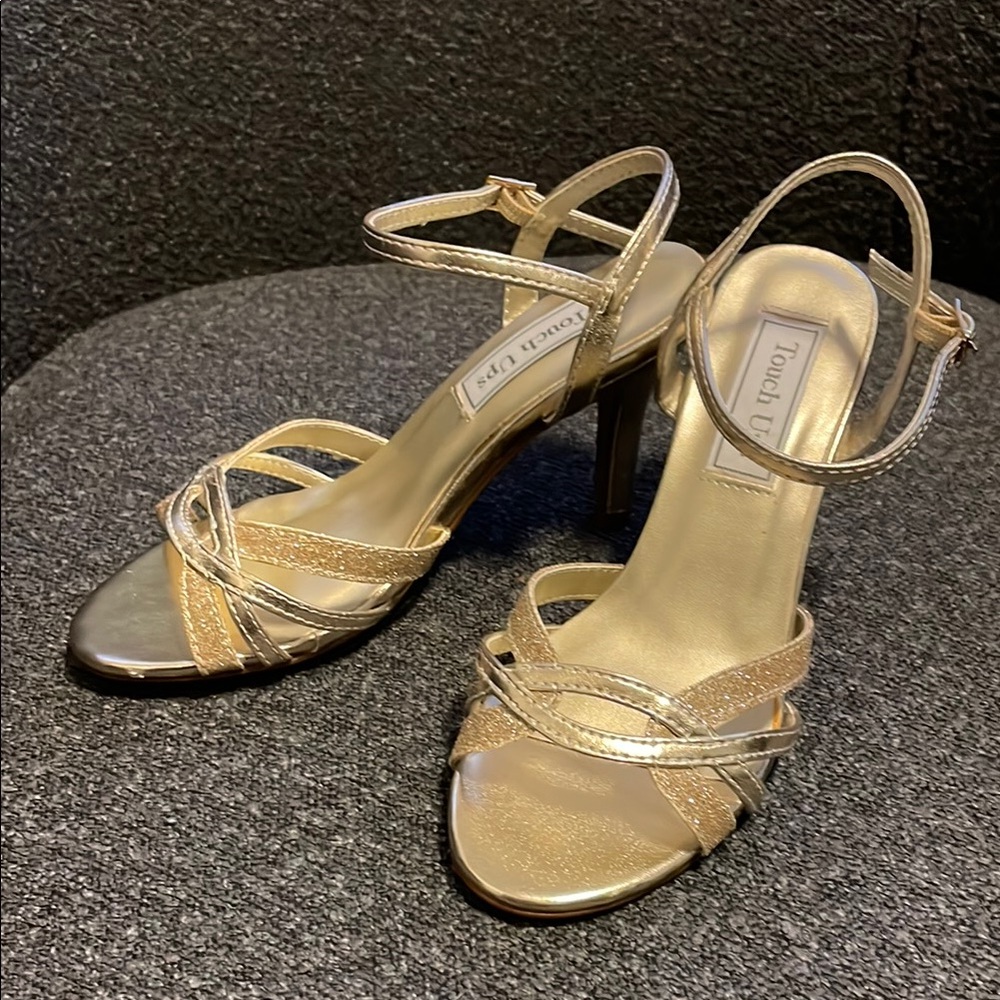 Touch Ups Women's Gold Strappy Heels